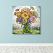 Whimsischer Garten Bloms Leinwanddruck (Insitu (Holzboden))