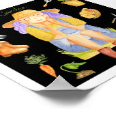 Whimsischer Garten Dame Wasserfarbe Kunst Poster (Ecke)