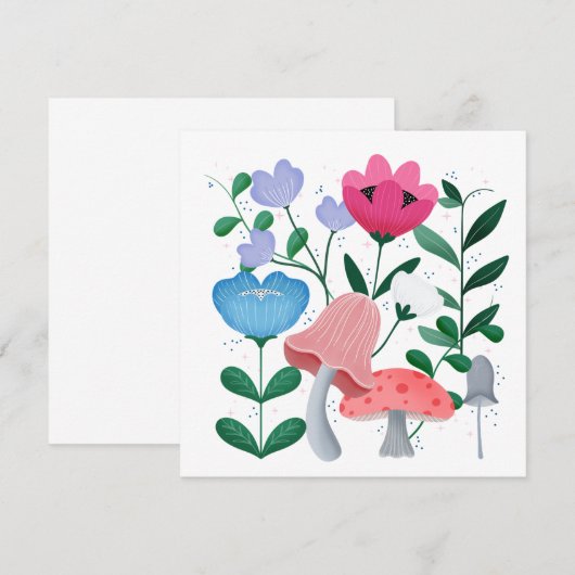 Whimsischer Garten Dankeskarte (Vorne/Hinten)