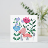 Whimsischer Garten Dankeskarte (Stehend Vorderseite)