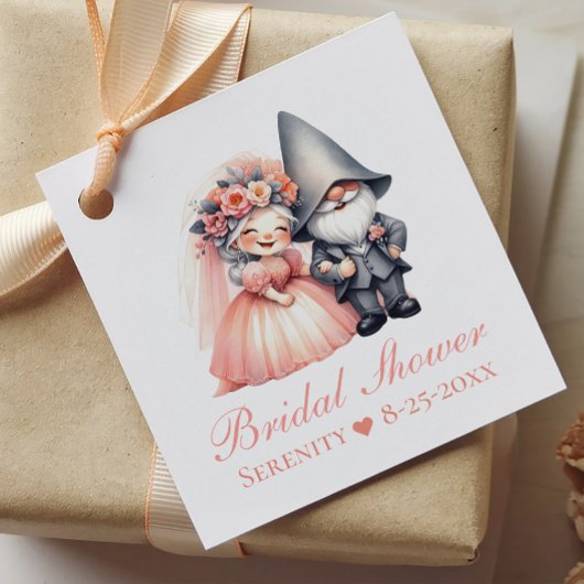 Whimsischer Garten Gnome Brautparty Geschenkanhänger