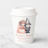 Whimsischer Garten Gnome Rustikales Brautparty Pappbecher (Vorderseite)
