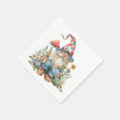 Whimsischer Garten Gnome Wildblumen Blumensommer Serviette (Ecke)