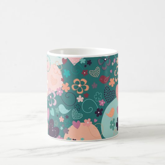Whimsischer Garten in hellen Pastellfarben Kaffee  Kaffeetasse (Mittel)