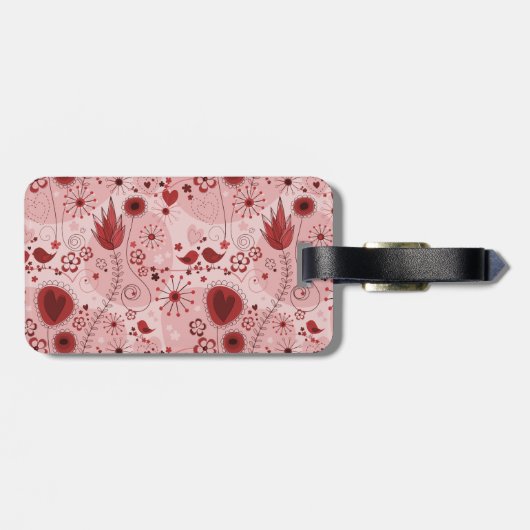 Whimsischer Garten in Rot Gepäckanhänger (Rückseite horizontal)