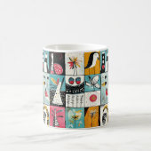 Whimsischer Garten mit Vögeln und Blüten Kaffeetasse (Mittel)