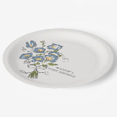 Whimsischer Garten Party Bright Floral Geburtstag Pappteller (Schrägansicht)