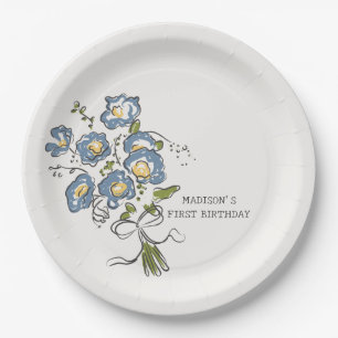 Whimsischer Garten Party Bright Floral Geburtstag Pappteller