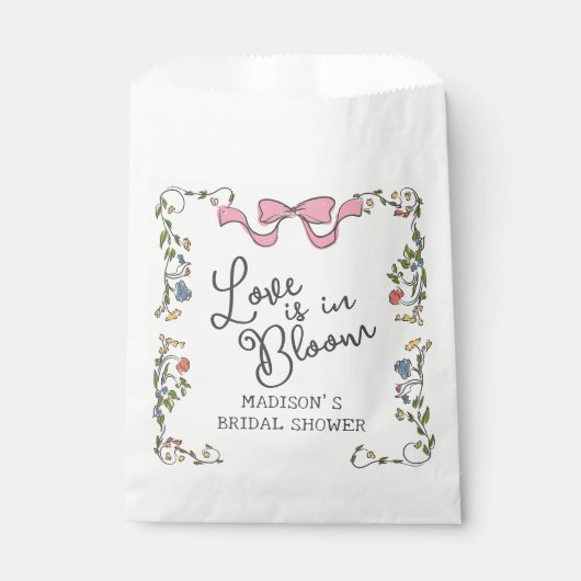 Whimsischer Garten Party Doodle Floral Brautparty Geschenktütchen (Vorderseite)