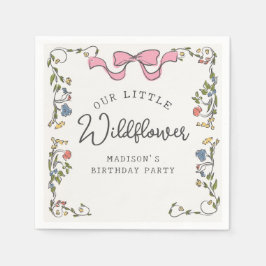 Whimsischer Garten Party Floral Doodle Geburtstag Serviette