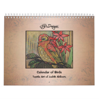 Whimsischer Gemusterter Vogelkalender Kalender
