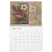 Whimsischer Gemusterter Vogelkalender Kalender (Feb 2027)