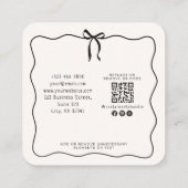 Whimsischer gerahmter Bogen, QR-Code-Ereignisplanu Quadratische Visitenkarte (Rückseite)