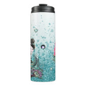 *~* Whimsischer Glitzer Meerjungfrau Meeresschildk Thermosbecher (Vorderseite)