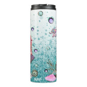 *~* Whimsischer Glitzer Meerjungfrau Meeresschildk Thermosbecher (Rückseite)