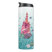 *~* Whimsischer Glitzer Meerjungfrau Meeresschildk Thermosbecher (Nach rechts gedreht)