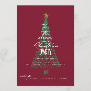 Whimsischer Glitzer Weihnachtsbaum Feiertag Party Einladung