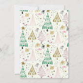 Whimsischer Glitzer Weihnachtsbaum Feiertag Party Einladung (Rückseite)