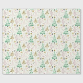 Whimsischer Glitzer Weihnachtsbaume Urlaub Geschenkpapier (Flach)