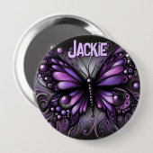 Whimsischer gotischer Schmetterling Lila Personali Button (Vorne & Hinten)