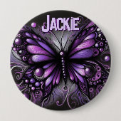 Whimsischer gotischer Schmetterling Lila Personali Button (Vorderseite)