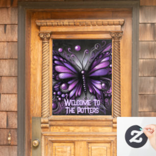 Whimsischer gotischer Schmetterling Lila Personali Fensteraufkleber