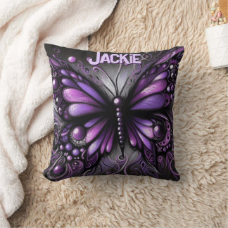 Whimsischer gotischer Schmetterling Lila Personali Kissen