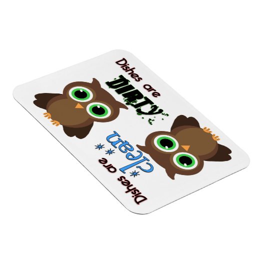 Whimsischer grüner Mit Augen-brauner Geschirrspüle Magnet (Rechte Seite)