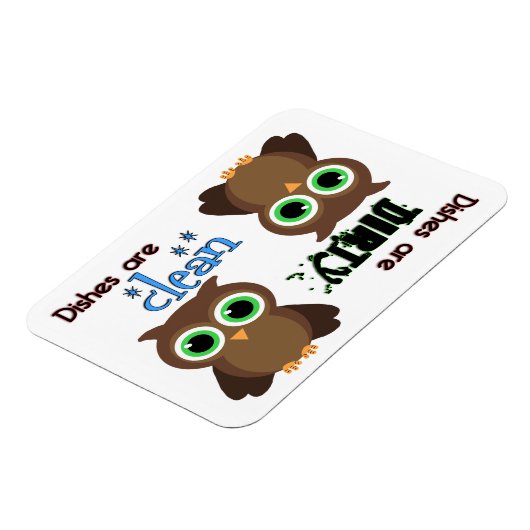 Whimsischer grüner Mit Augen-brauner Geschirrspüle Magnet (Linke Seite)