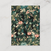 Whimsischer grüner Rosa Blumenspuler Babydusche Begleitkarte (Rückseite)