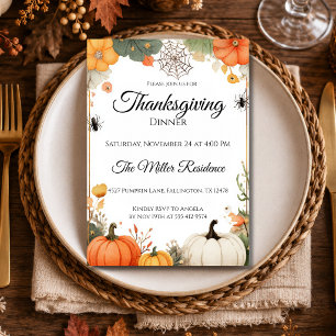 Whimsischer gruseliger Thanksgiving-Abendessen im Einladung