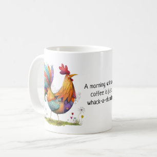 Whimsischer Hahn Kaffee Humor - Lustig Kaffeetasse
