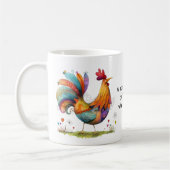 Whimsischer Hahn Kaffee Humor - Lustig Kaffeetasse (Links)
