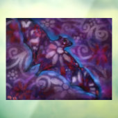 Whimsischer Halloween Bat Abstrakt Lila Blue Fensteraufkleber (Blatt 3)