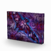 Whimsischer Halloween Bat Abstrakt Lila Blue Fotoblock (Rechts)