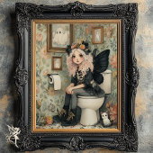 Whimsischer Halloween Fairy auf der Toilette mit G Poster