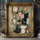 Whimsischer Halloween Fairy auf der Toilette mit G Poster