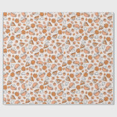 Whimsischer Halloween Fall Ghosts Pumpkin Pie Acor Geschenkpapier (Flach)