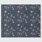 Whimsischer Halloween Katzenkatzer Hexengeschenk W Geschenkpapier (Flach)