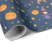 Whimsischer Halloween Katzenkatzer Hexengeschenk W Geschenkpapier (Rolleneckpunkt)
