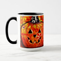 Whimsischer Halloween-Kürbislaterne Floral Orange