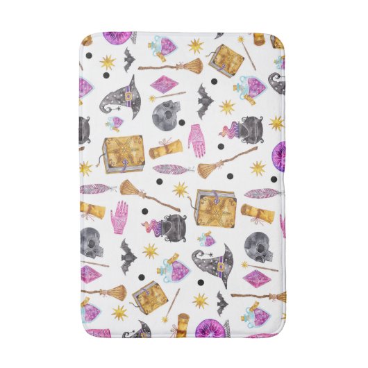 Whimsischer Halloween Magic Feiertag Badematte (Vorderseite Vertikal)