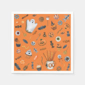Whimsischer Halloween Pattern Kinderdusche Serviette (Vorderseite)