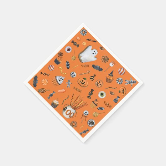 Whimsischer Halloween Pattern Kinderdusche Serviette (Ecke)