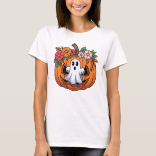 Whimsischer Halloween Pumpkin Playful Ghost T - Sh T-Shirt
