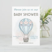 Whimsischer Heißluftballon Babydusche Einladung (Stehend Vorderseite)
