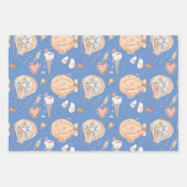 Whimsischer Heißluftballon niedlichen Paar Vögel b Geschenkpapier Set (Vorderseite 3)