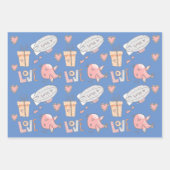 Whimsischer Heißluftballon niedlichen Paar Vögel b Geschenkpapier Set (Vorderseite 2)