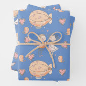 Whimsischer Heißluftballon niedlichen Paar Vögel b Geschenkpapier Set (Beispiel)
