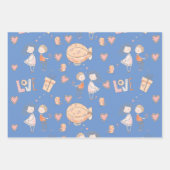 Whimsischer Heißluftballon niedlichen Paar Vögel b Geschenkpapier Set (Vorderseite)